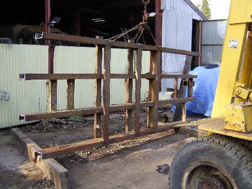 Chassis with rear cross-member and front step frame removed