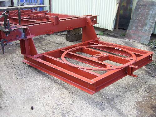 Chassis and step frame welding together upside down