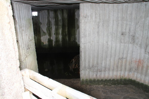 Inside gun emplacement shelter