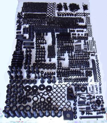 All steel nuts, bolts, washers and fittings in a zinc-phosphate black finish