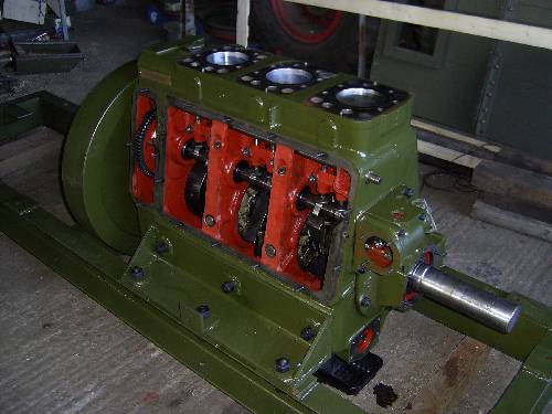 Engine mounted on chassis