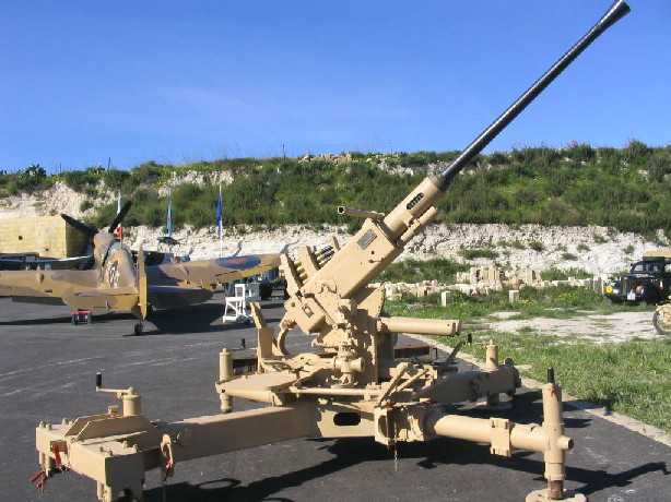 A restored Bofors gun in Malta